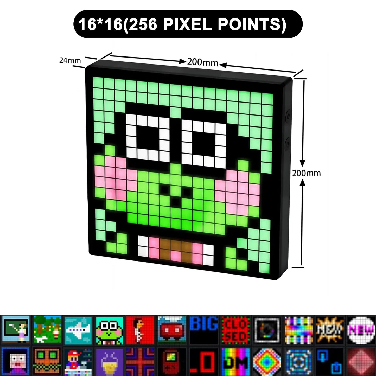 Smart 32x32 LED Pixel Matrix Display Programmable DIY Pixel Art Panel with APP Control for Gaming Room Anime Decor Night Light
