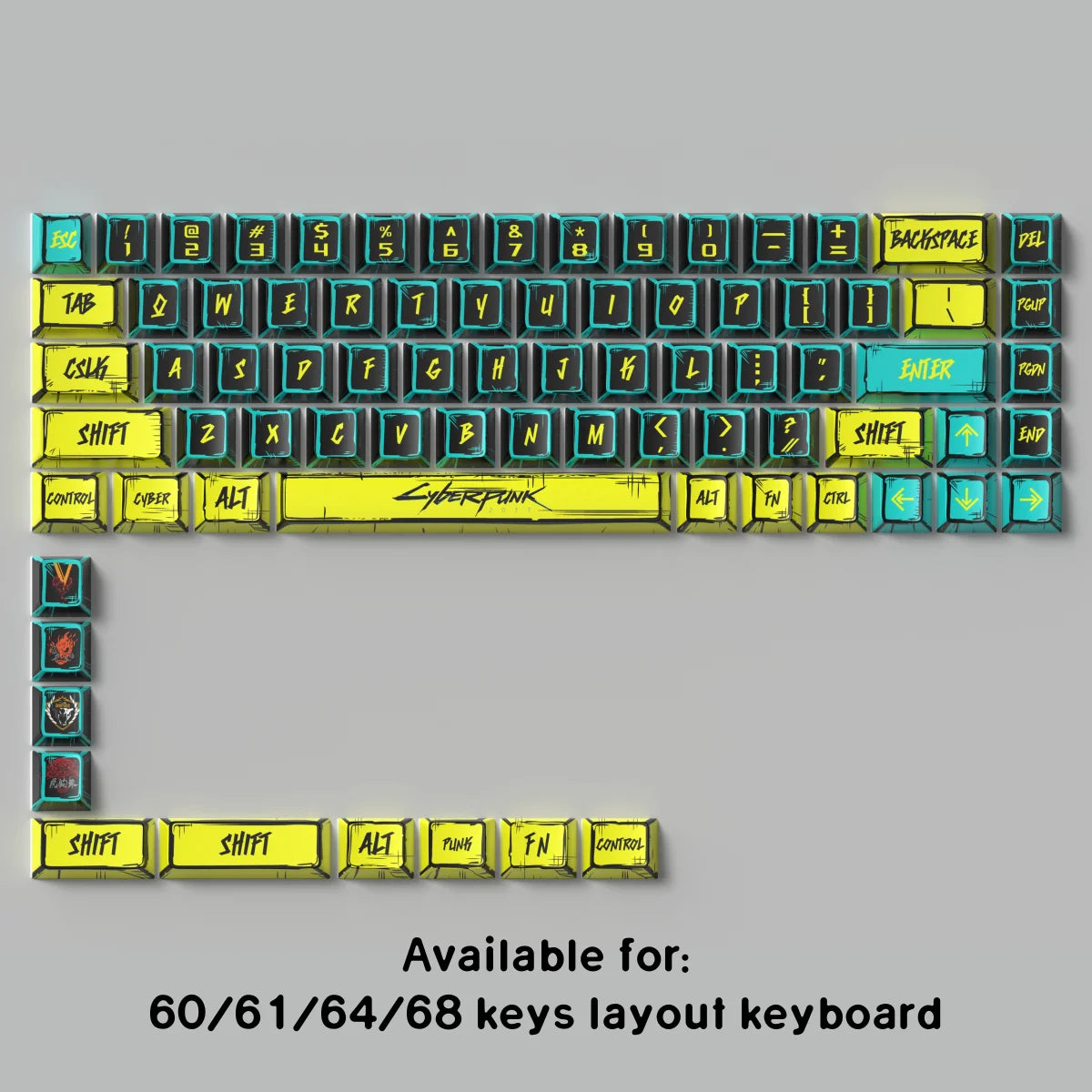 GMK WOB Keycaps Comic Style Cherry Profile PBT Dye-Sub 151 Keys For Mechanical Gaming Keyboard Thicken Keycaps Wooting ISO