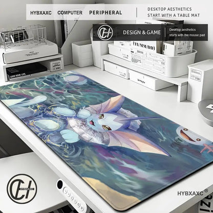 Mouse Pad Gaming Carpet Anime Keyboard Pads Rug Pokemon Eevee Mousepad Mouse Pads Laptop Extended Desk Mat for Gamer Gift