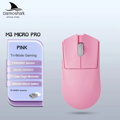 Darmoshark M3 Micro Pro Bluetooth Wireless Gaming Mouse 8K Tri-Mode PAM3950 Mouse Lightweight Small Hand Mice Long Battery Life