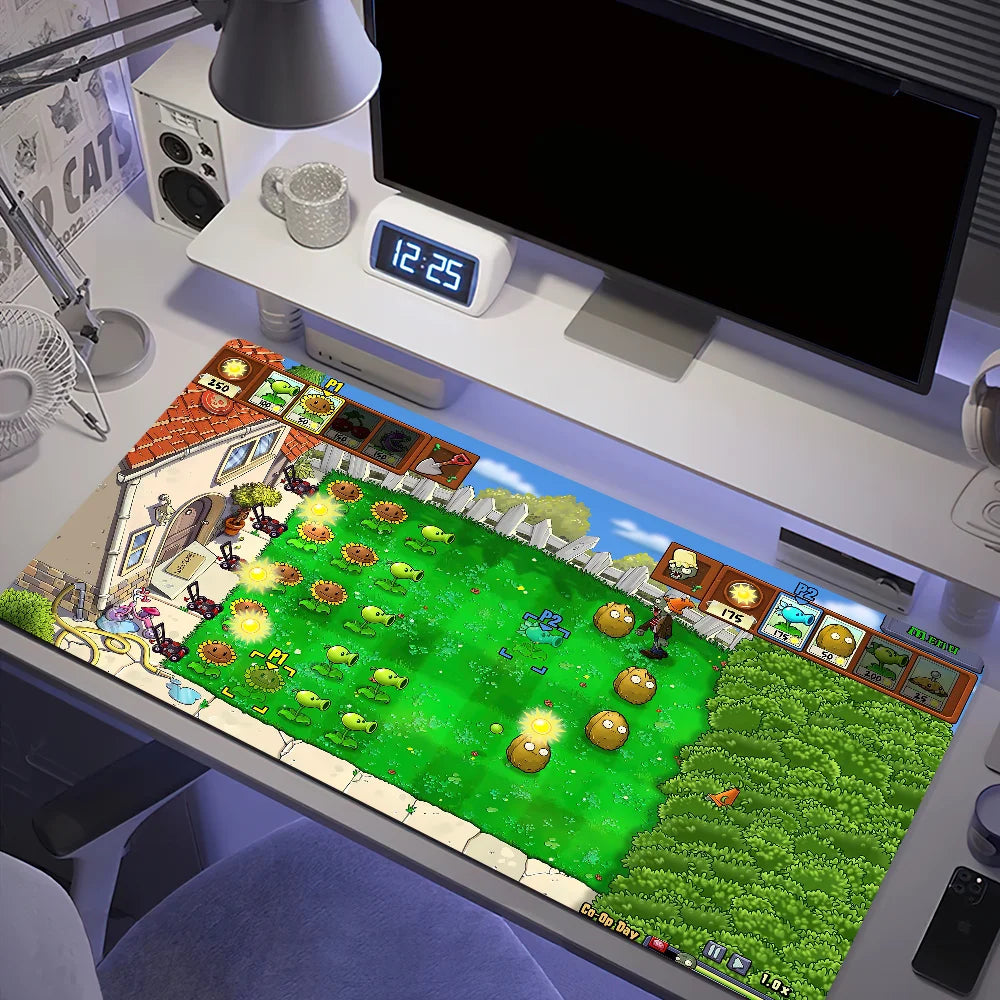 Plants vs Zombies Replanted Maps Mouse Pad Desk Mat Large Non-slip Anti-fray Keyboard Ergonomic Office Rubber PC Home Custom