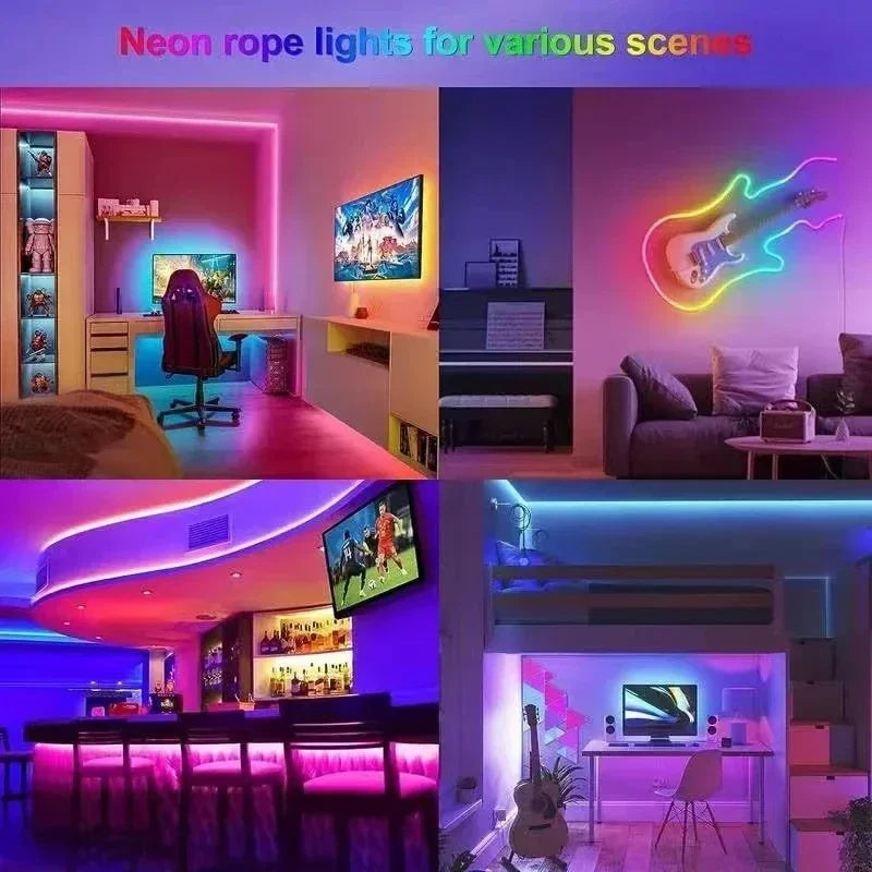 RGBIC Smart BT Neon Strip Lights LED Gaming Ambient Lighting USB 5V Flexible light strip For TV /PC Backlight Strips Home Decor