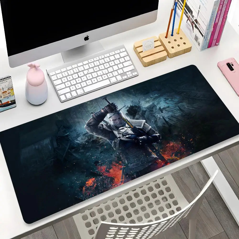 The W-Witchers 3 Mouse Pad Cartoon Lockedge Large Gaming Pad Computer Gamer Keyboard Mouse Mat Desk Mousepad for PC Desk Pad