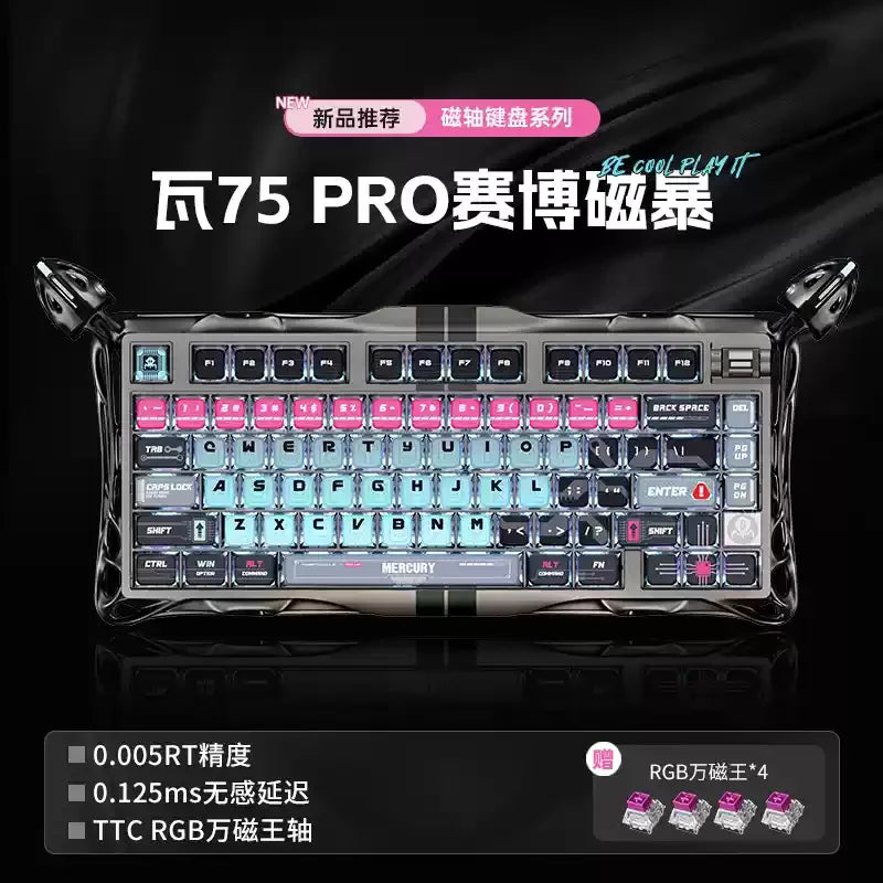 GravaStar K1 Bluetooth Wireless Aluminium Alloy Mechanical Keyboard  Tri-Mode RGB Light E-sports Gaming Keyboard PC Accessories