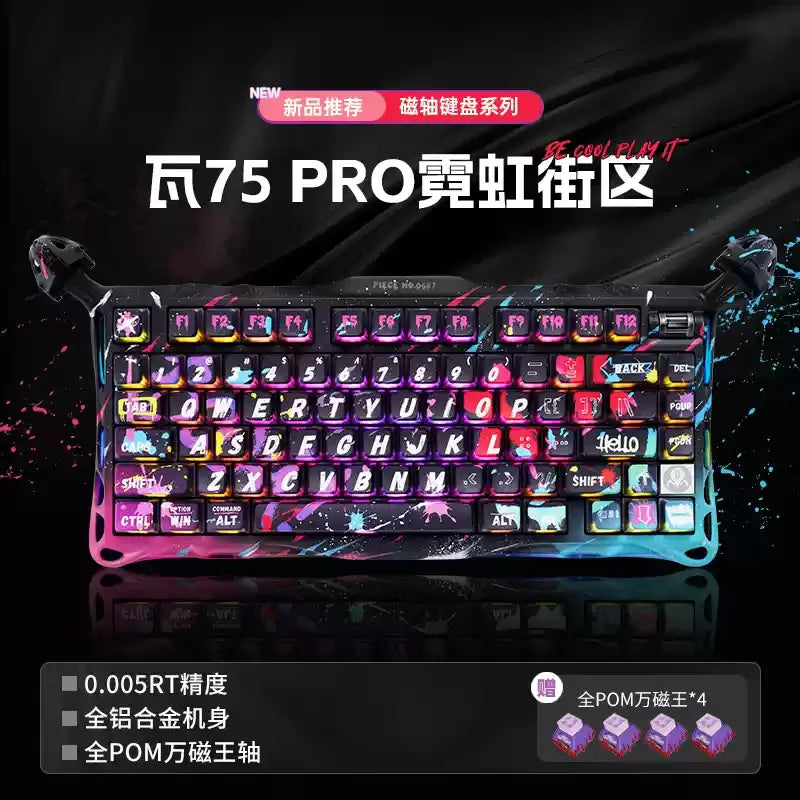 GravaStar K1 Bluetooth Wireless Aluminium Alloy Mechanical Keyboard  Tri-Mode RGB Light E-sports Gaming Keyboard PC Accessories