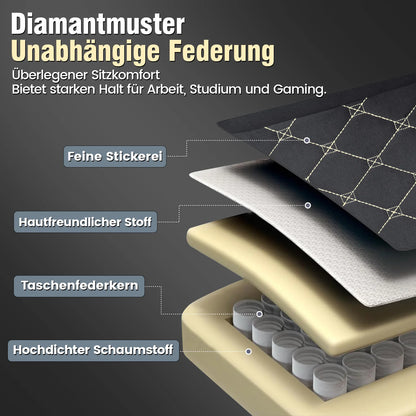 GTPLAYER Gaming chair fabric Gaming Chair Ergonomic office boot PC chair, Adjustable and Rotatable Desk Chair