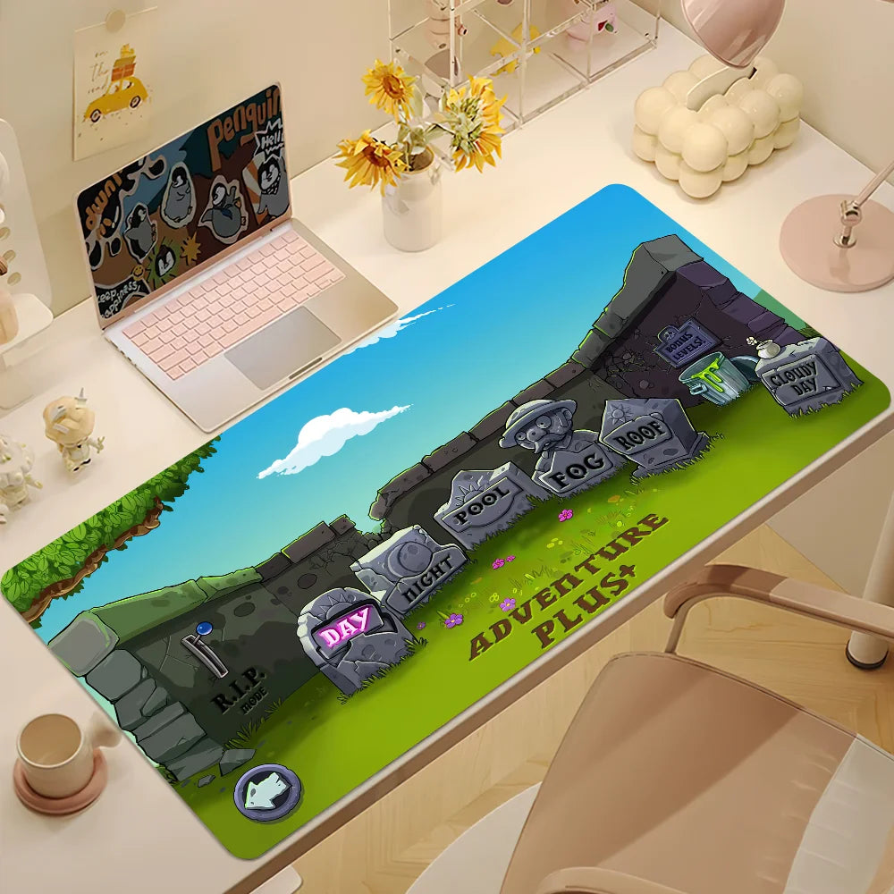 Plants vs Zombies Replanted Maps Mouse Pad Desk Mat Large Non-slip Anti-fray Keyboard Ergonomic Office Rubber PC Home Custom
