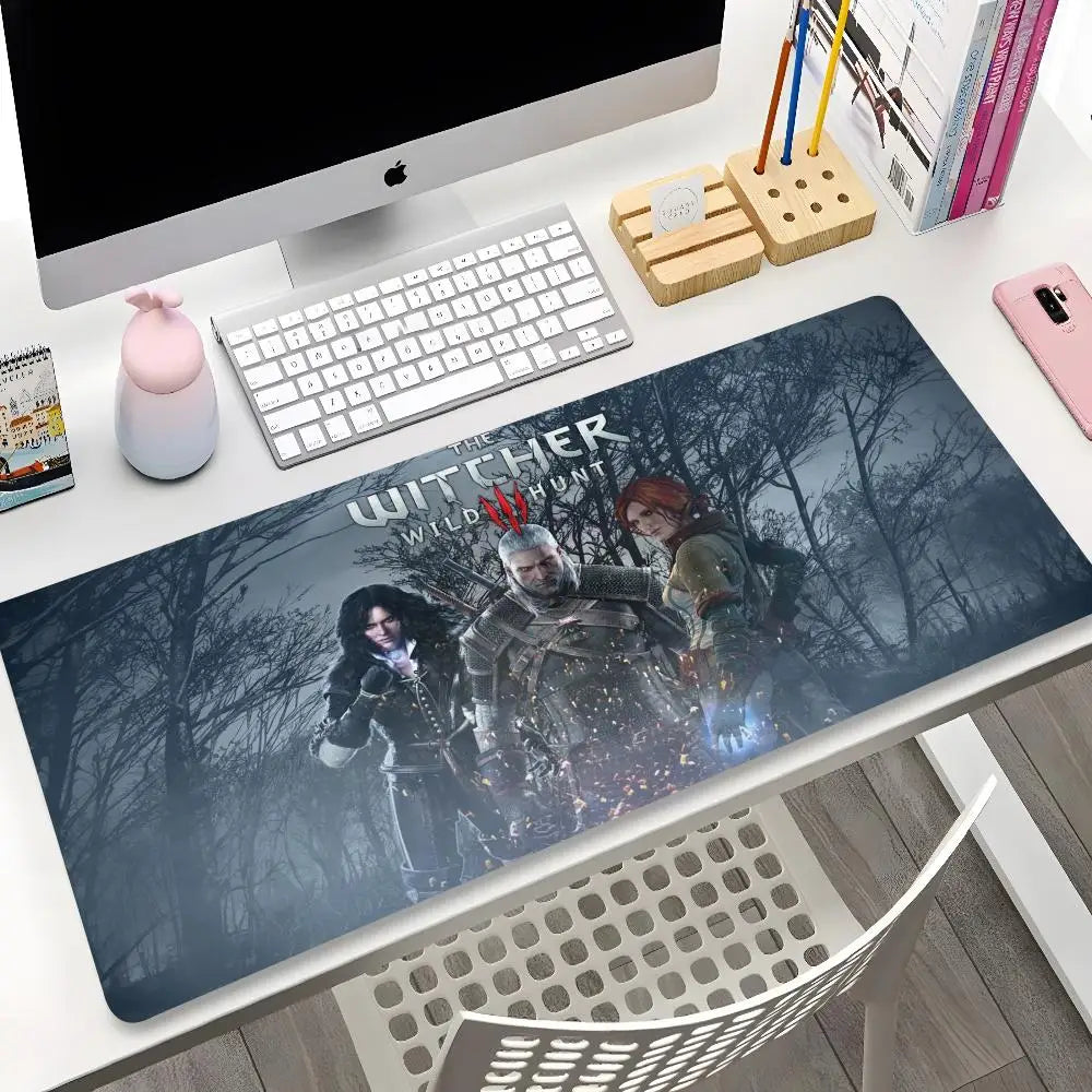 The W-Witchers 3 Mouse Pad Cartoon Lockedge Large Gaming Pad Computer Gamer Keyboard Mouse Mat Desk Mousepad for PC Desk Pad