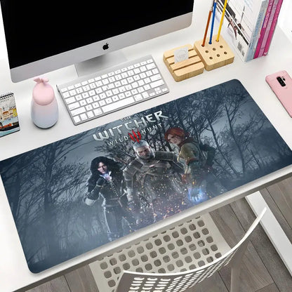 The W-Witchers 3 Mouse Pad Cartoon Lockedge Large Gaming Pad Computer Gamer Keyboard Mouse Mat Desk Mousepad for PC Desk Pad