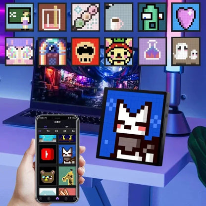 Smart 32x32 LED Pixel Matrix Display Programmable DIY Pixel Art Panel with APP Control for Gaming Room Anime Decor Night Light