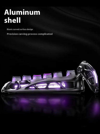 Gravastar K1 Bluetooth Wireless Mechanical Keyboard Aluminium Alloy Tri-Mode RGB E-sports Gaming Keyboard Custom PC Accessories