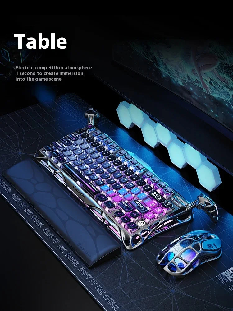 Gravastar K1 Bluetooth Wireless Mechanical Keyboard Aluminium Alloy Tri-Mode RGB E-sports Gaming Keyboard Custom PC Accessories