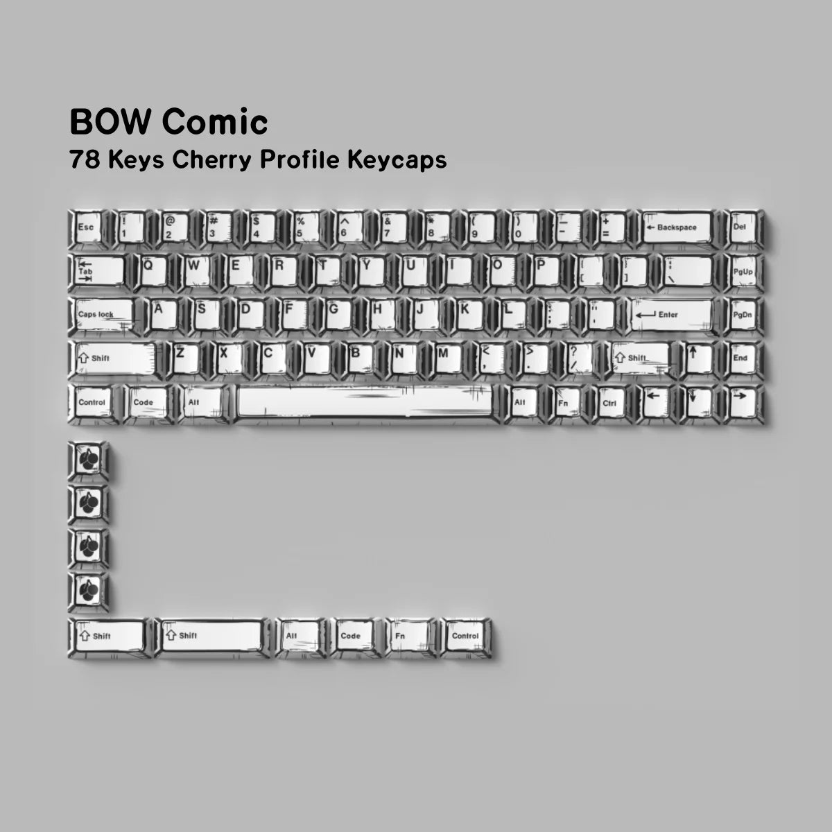 GMK WOB Keycaps Comic Style Cherry Profile PBT Dye-Sub 151 Keys For Mechanical Gaming Keyboard Thicken Keycaps Wooting ISO