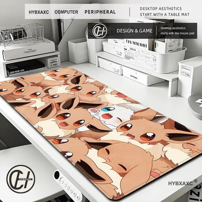 Mouse Pad Gaming Carpet Anime Keyboard Pads Rug Pokemon Eevee Mousepad Mouse Pads Laptop Extended Desk Mat for Gamer Gift
