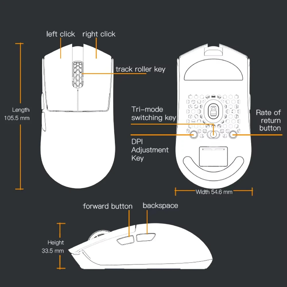 Darmoshark M3 Micro Pro Bluetooth Wireless Gaming Mouse 8K Tri-Mode PAM3950 Mouse Lightweight Small Hand Mice Long Battery Life