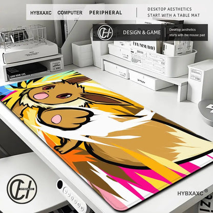 Mouse Pad Gaming Carpet Anime Keyboard Pads Rug Pokemon Eevee Mousepad Mouse Pads Laptop Extended Desk Mat for Gamer Gift