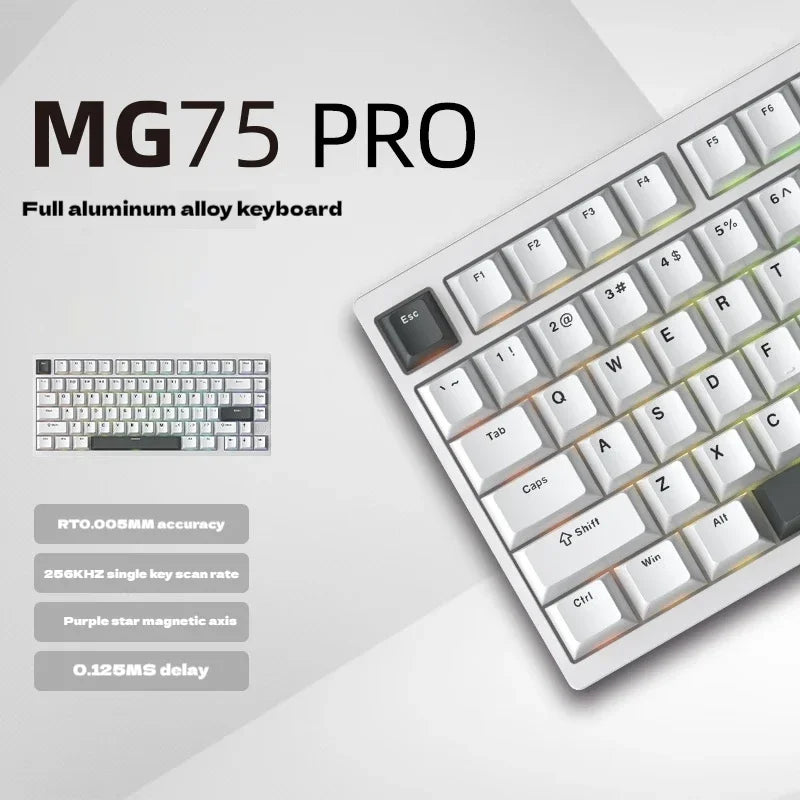 New IROK MG75 Pro MAX Magnetic Switch Keyboard Aluminium Alloy ARGB Backlight Gasket Gaming Keyboard PC Gamer Wired Hall Effect