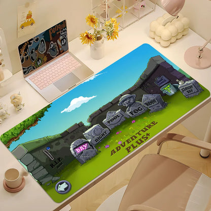 Plants vs Zombies Replanted Maps Mouse Pad Desk Mat Large Non-slip Anti-fray Keyboard Ergonomic Office Rubber PC Home Custom