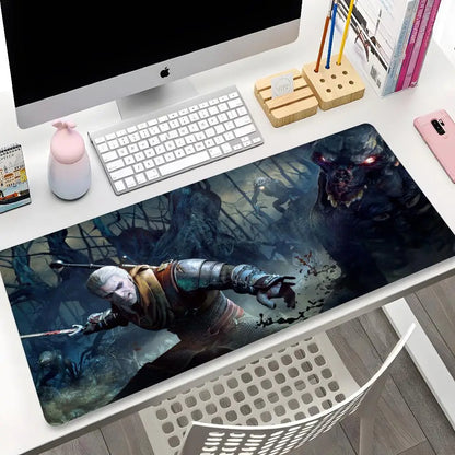 The W-Witchers 3 Mouse Pad Cartoon Lockedge Large Gaming Pad Computer Gamer Keyboard Mouse Mat Desk Mousepad for PC Desk Pad