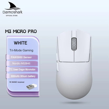 Darmoshark M3 Micro Pro Bluetooth Wireless Gaming Mouse 8K Tri-Mode PAM3950 Mouse Lightweight Small Hand Mice Long Battery Life
