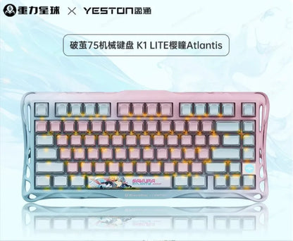 Gravastar K1 Bluetooth Wireless Mechanical Keyboard Aluminium Alloy Tri-Mode RGB E-sports Gaming Keyboard Custom PC Accessories