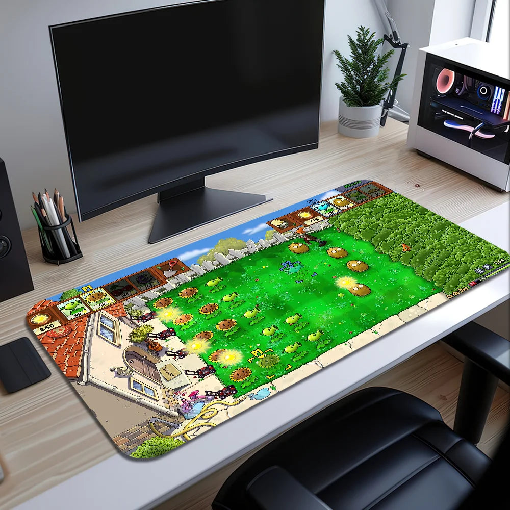 Plants vs Zombies Replanted Maps Mouse Pad Desk Mat Large Non-slip Anti-fray Keyboard Ergonomic Office Rubber PC Home Custom