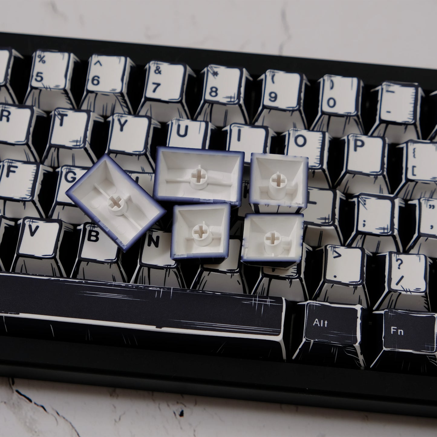 GMK WOB Keycaps Comic Style Cherry Profile PBT Dye-Sub 151 Keys For Mechanical Gaming Keyboard Thicken Keycaps Wooting ISO