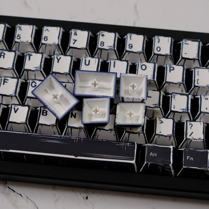 GMK WOB Keycaps Comic Style Cherry Profile PBT Dye-Sub 151 Keys For Mechanical Gaming Keyboard Thicken Keycaps Wooting ISO