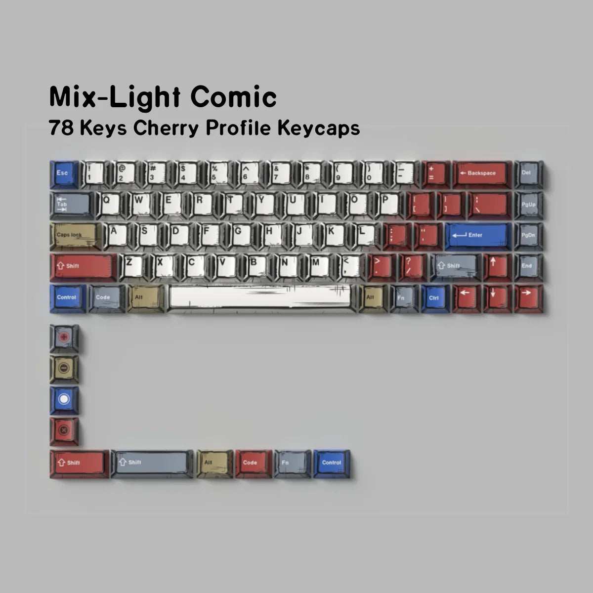 GMK WOB Keycaps Comic Style Cherry Profile PBT Dye-Sub 151 Keys For Mechanical Gaming Keyboard Thicken Keycaps Wooting ISO