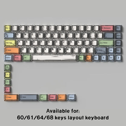 GMK WOB Keycaps Comic Style Cherry Profile PBT Dye-Sub 151 Keys For Mechanical Gaming Keyboard Thicken Keycaps Wooting ISO