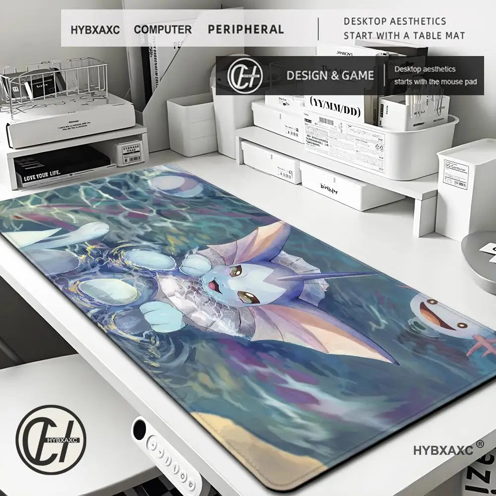Mouse Pad Gaming Carpet Anime Keyboard Pads Rug Pokemon Eevee Mousepad Mouse Pads Laptop Extended Desk Mat for Gamer Gift
