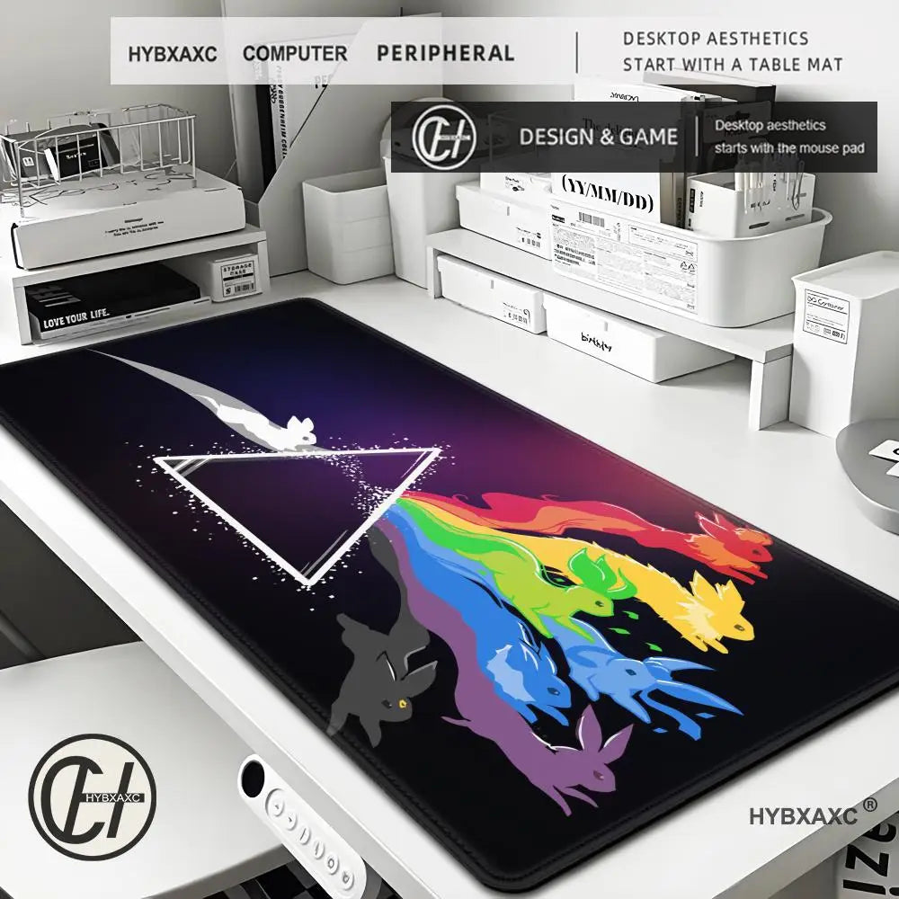 Mouse Pad Gaming Carpet Anime Keyboard Pads Rug Pokemon Eevee Mousepad Mouse Pads Laptop Extended Desk Mat for Gamer Gift