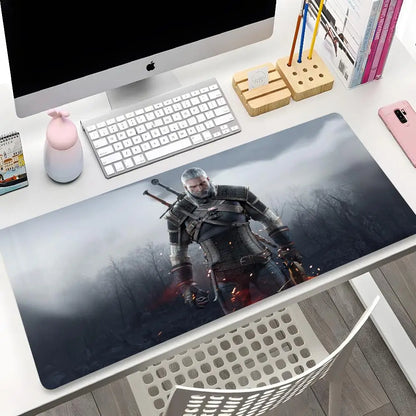 The W-Witchers 3 Mouse Pad Cartoon Lockedge Large Gaming Pad Computer Gamer Keyboard Mouse Mat Desk Mousepad for PC Desk Pad