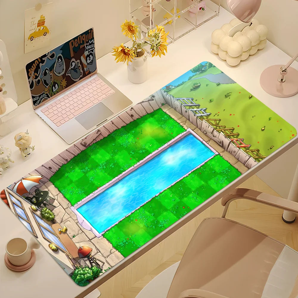 Plants vs Zombies Replanted Maps Mouse Pad Desk Mat Large Non-slip Anti-fray Keyboard Ergonomic Office Rubber PC Home Custom