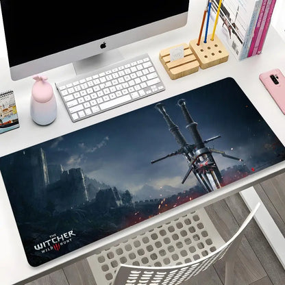 The W-Witchers 3 Mouse Pad Cartoon Lockedge Large Gaming Pad Computer Gamer Keyboard Mouse Mat Desk Mousepad for PC Desk Pad