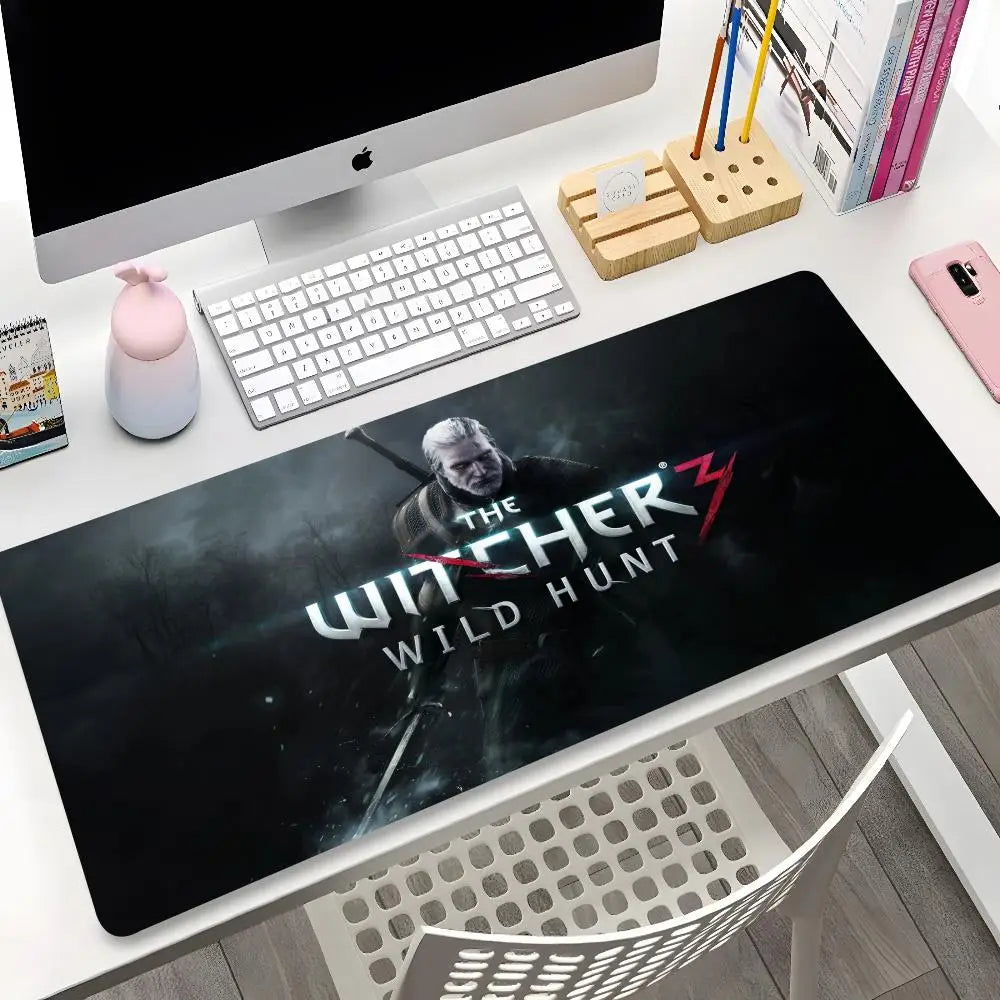 The W-Witchers 3 Mouse Pad Cartoon Lockedge Large Gaming Pad Computer Gamer Keyboard Mouse Mat Desk Mousepad for PC Desk Pad