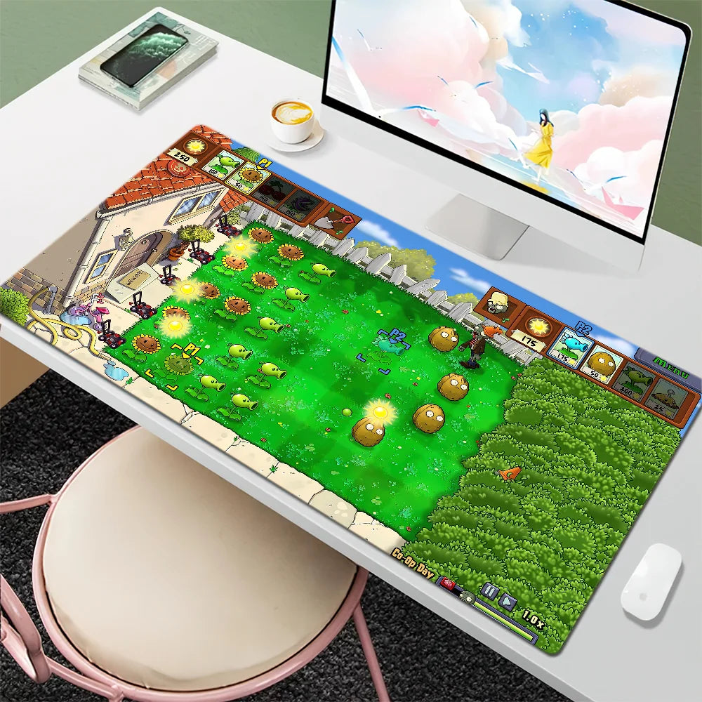 Plants vs Zombies Replanted Maps Mouse Pad Desk Mat Large Non-slip Anti-fray Keyboard Ergonomic Office Rubber PC Home Custom