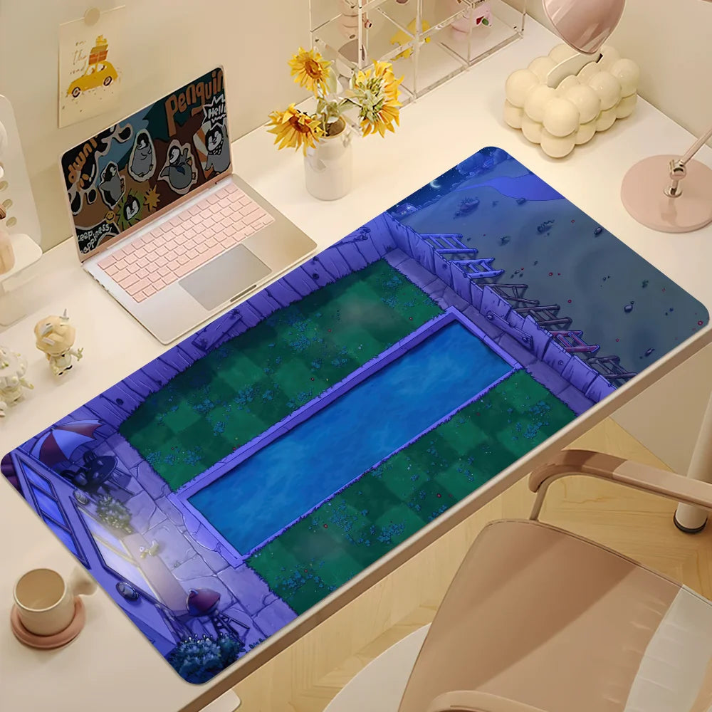 Plants vs Zombies Replanted Maps Mouse Pad Desk Mat Large Non-slip Anti-fray Keyboard Ergonomic Office Rubber PC Home Custom
