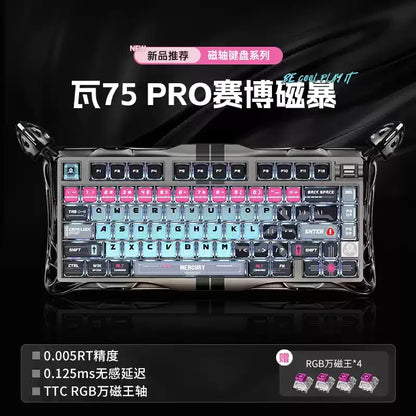 GravaStar K1 Bluetooth Wireless Aluminium Alloy Mechanical Keyboard  Tri-Mode RGB Light E-sports Gaming Keyboard PC Accessories