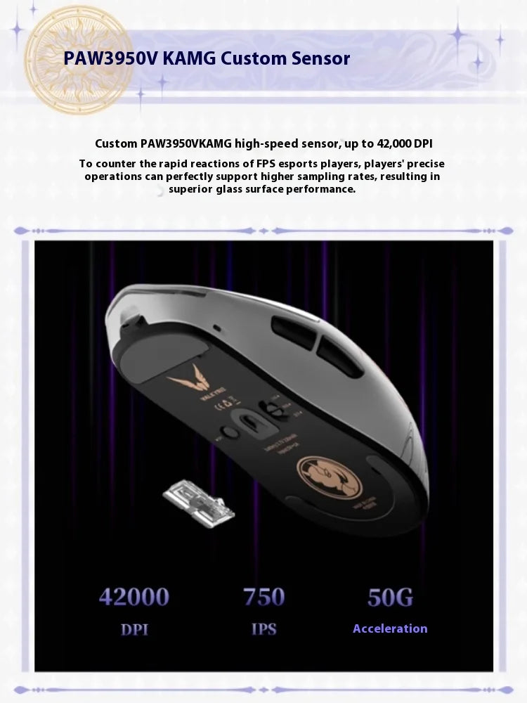 Valkyrie VK M3 PRO Gaming Mouse Wired 2.4G Bluetooth Triple Mode 8K Wireless Receiver High Precision Computer Mice Accessories