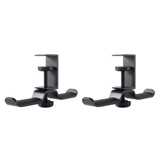 ABGI-2X Dual Headphone Stand Under Desk, Universal PC Gaming Desk Headphone Hanger, 360 Degree Rotating,Earphone Mount Rack