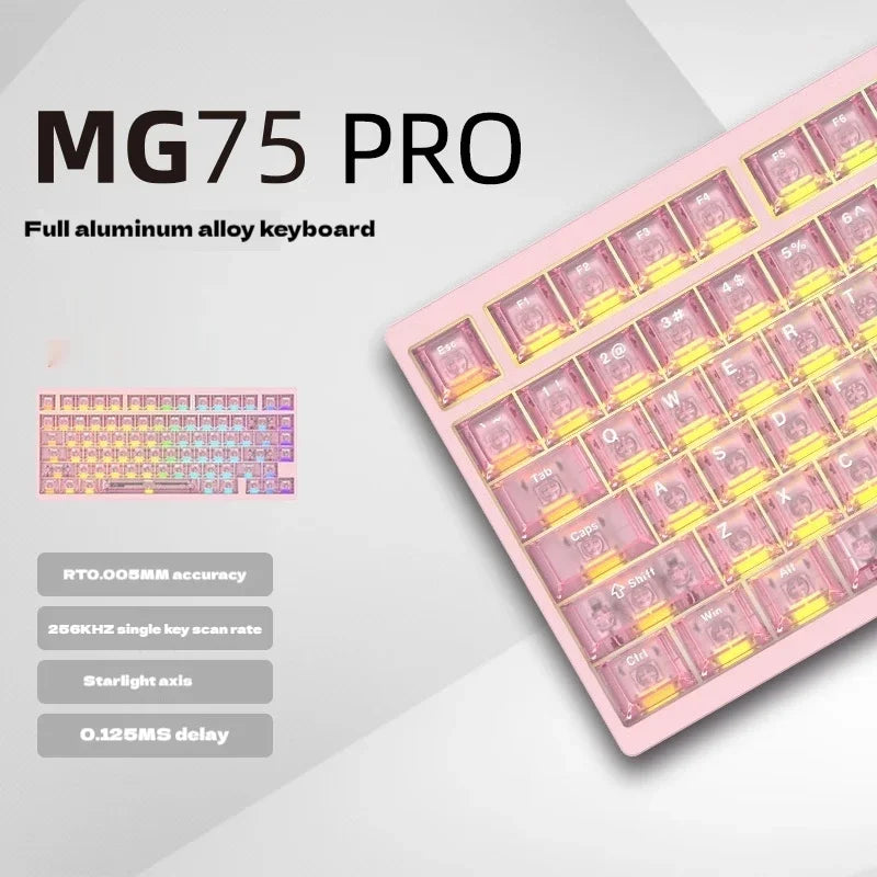 New IROK MG75 Pro MAX Magnetic Switch Keyboard Aluminium Alloy ARGB Backlight Gasket Gaming Keyboard PC Gamer Wired Hall Effect
