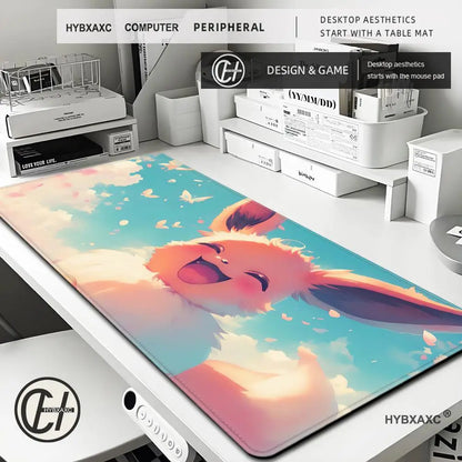 Mouse Pad Gaming Carpet Anime Keyboard Pads Rug Pokemon Eevee Mousepad Mouse Pads Laptop Extended Desk Mat for Gamer Gift