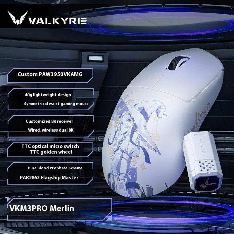 Valkyrie VK M3 PRO Gaming Mouse Wired 2.4G Bluetooth Triple Mode 8K Wireless Receiver High Precision Computer Mice Accessories