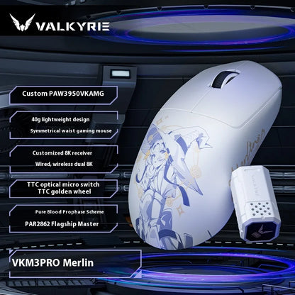 Valkyrie VK M3 PRO Gaming Mouse Wired 2.4G Bluetooth Triple Mode 8K Wireless Receiver High Precision Computer Mice Accessories