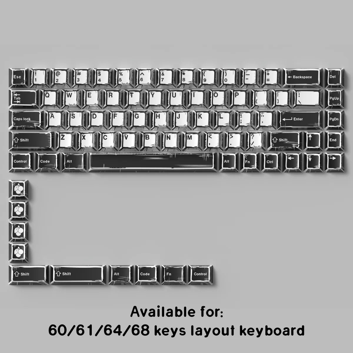 GMK WOB Keycaps Comic Style Cherry Profile PBT Dye-Sub 151 Keys For Mechanical Gaming Keyboard Thicken Keycaps Wooting ISO