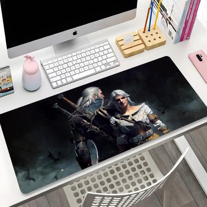 The W-Witchers 3 Mouse Pad Cartoon Lockedge Large Gaming Pad Computer Gamer Keyboard Mouse Mat Desk Mousepad for PC Desk Pad
