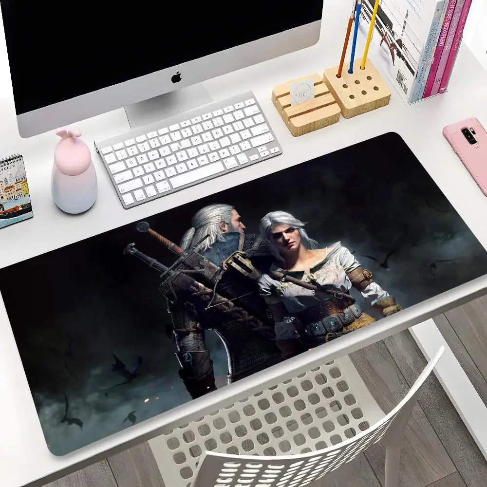 The W-Witchers 3 Mouse Pad Cartoon Lockedge Large Gaming Pad Computer Gamer Keyboard Mouse Mat Desk Mousepad for PC Desk Pad