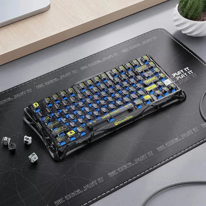 Gravastar K1 Bluetooth Wireless Mechanical Keyboard Aluminium Alloy Tri-Mode RGB E-sports Gaming Keyboard Custom PC Accessories