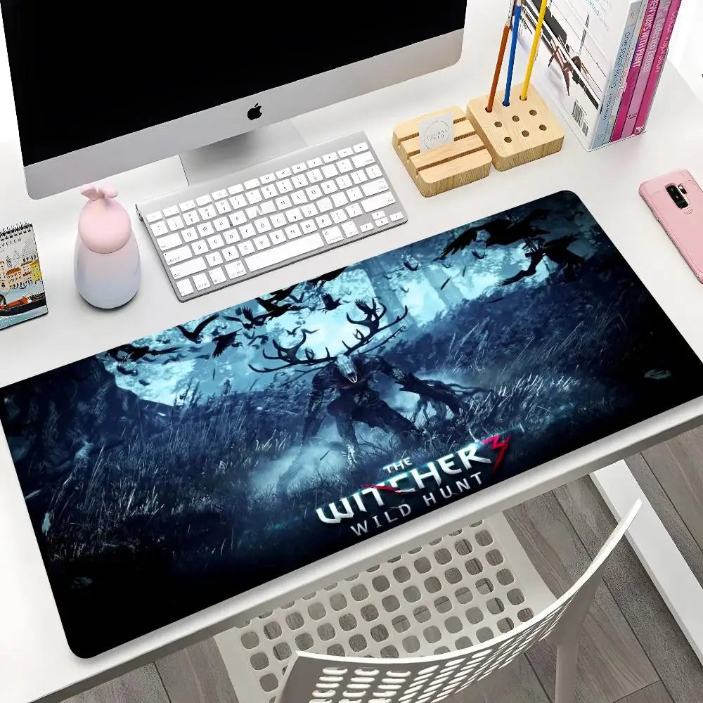 The W-Witchers 3 Mouse Pad Cartoon Lockedge Large Gaming Pad Computer Gamer Keyboard Mouse Mat Desk Mousepad for PC Desk Pad